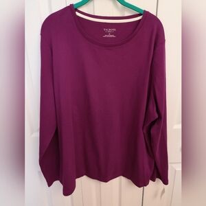 Talbots Purple Long Sleeve Crewneck Top Size 3X